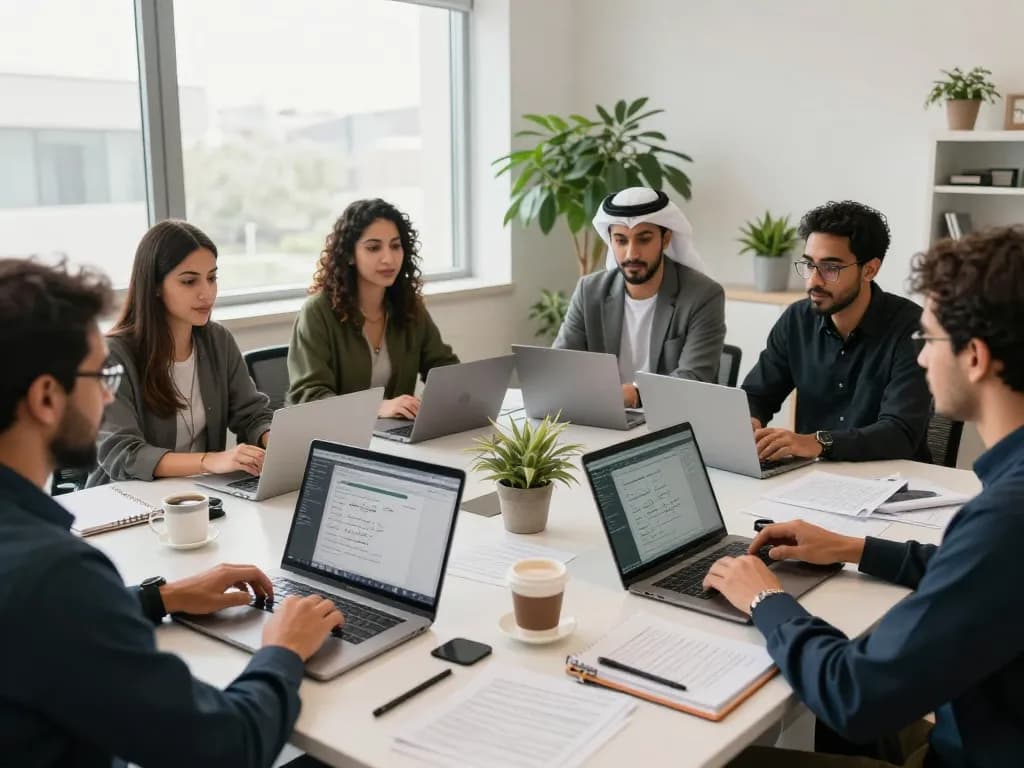 Arabic Translation Services team collaborating in a professional office environment.