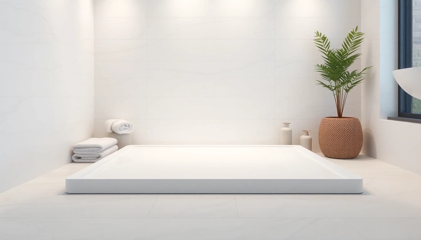 Transform your bathroom with the modern 800 x 800 shower base featuring a sleek design.