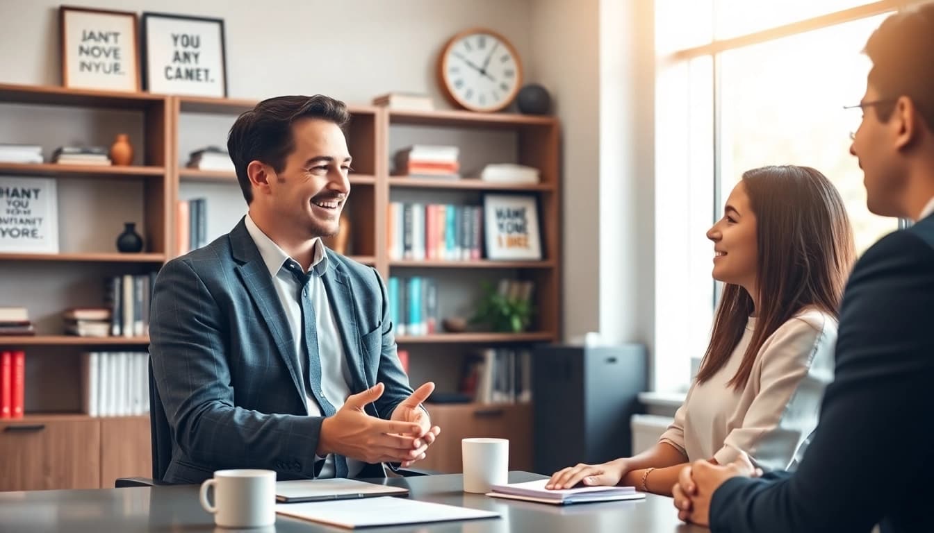 Guide to achieving your Ideal career with a professional mentor in a vibrant office.