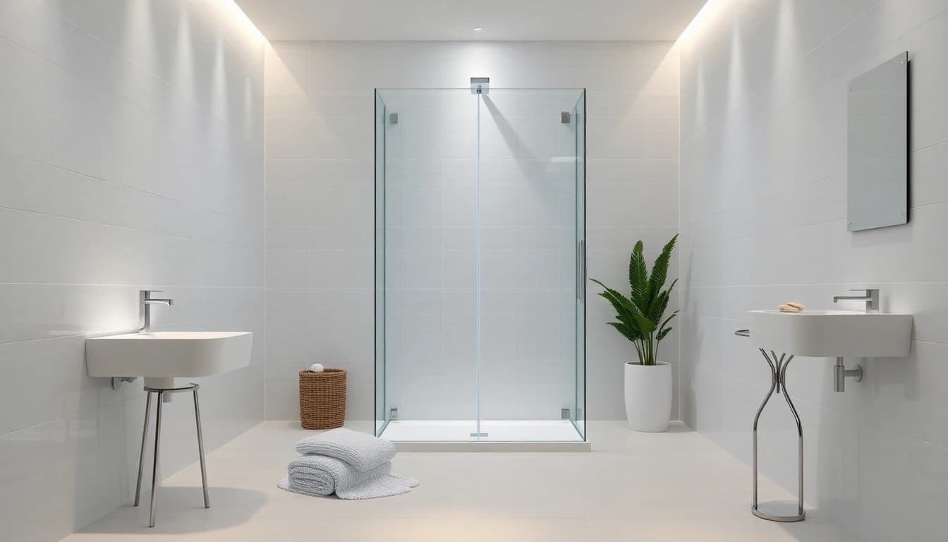 Erleben Sie die elegante sonni Duschkabine 100x100 in einem hellen, modernen Badezimmer.