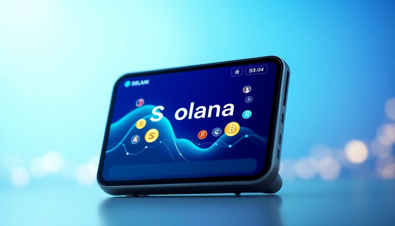 Users engaging with Solana Wallet interface, showcasing crypto transactions in a sleek digital format.
