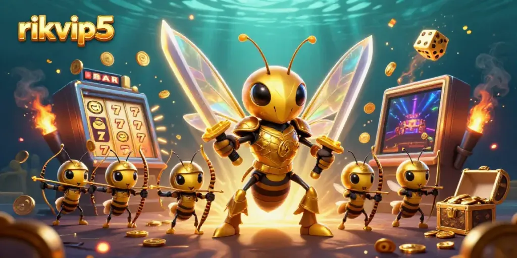 Experience thrilling gameplay at rikvip5 casino with vibrant 3D characters and lucky slot symbols bursting into action.