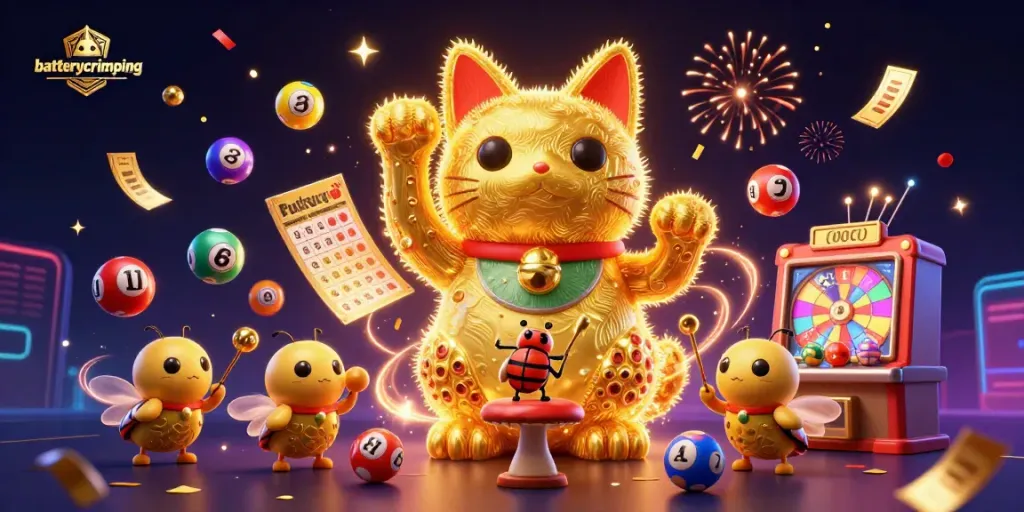 Engage in batterycrimping adventures with a golden lucky cat and dynamic casino elements.