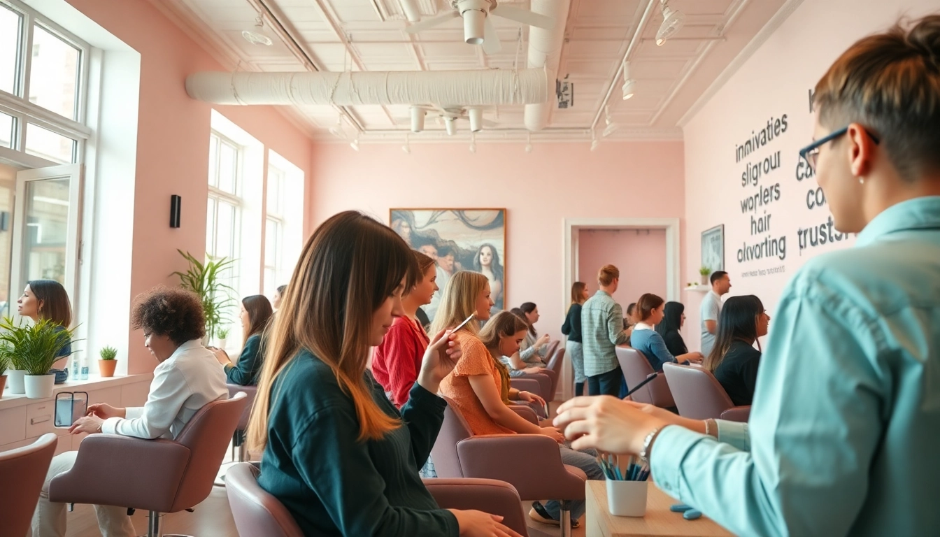 Hair colourist near me providing expert coloring services in a vibrant salon setting