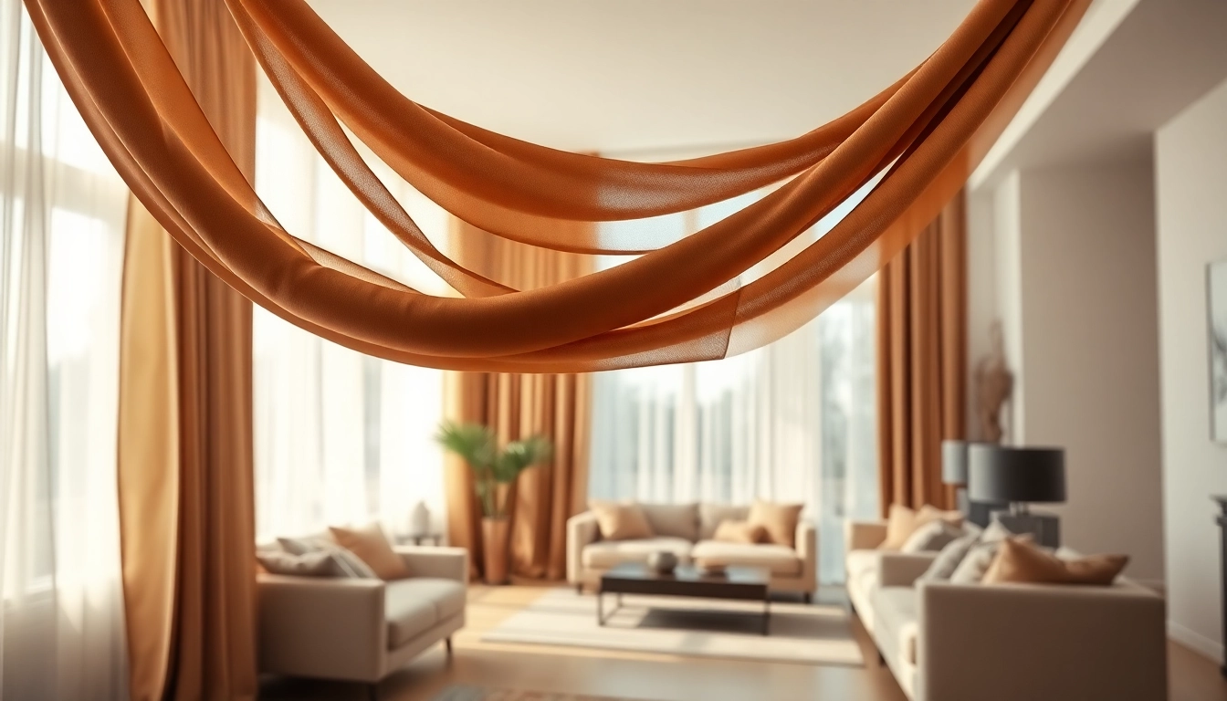 Dikke gordijnstof toont de luxe en textuur van gordijnen in een stijlvol interieur.