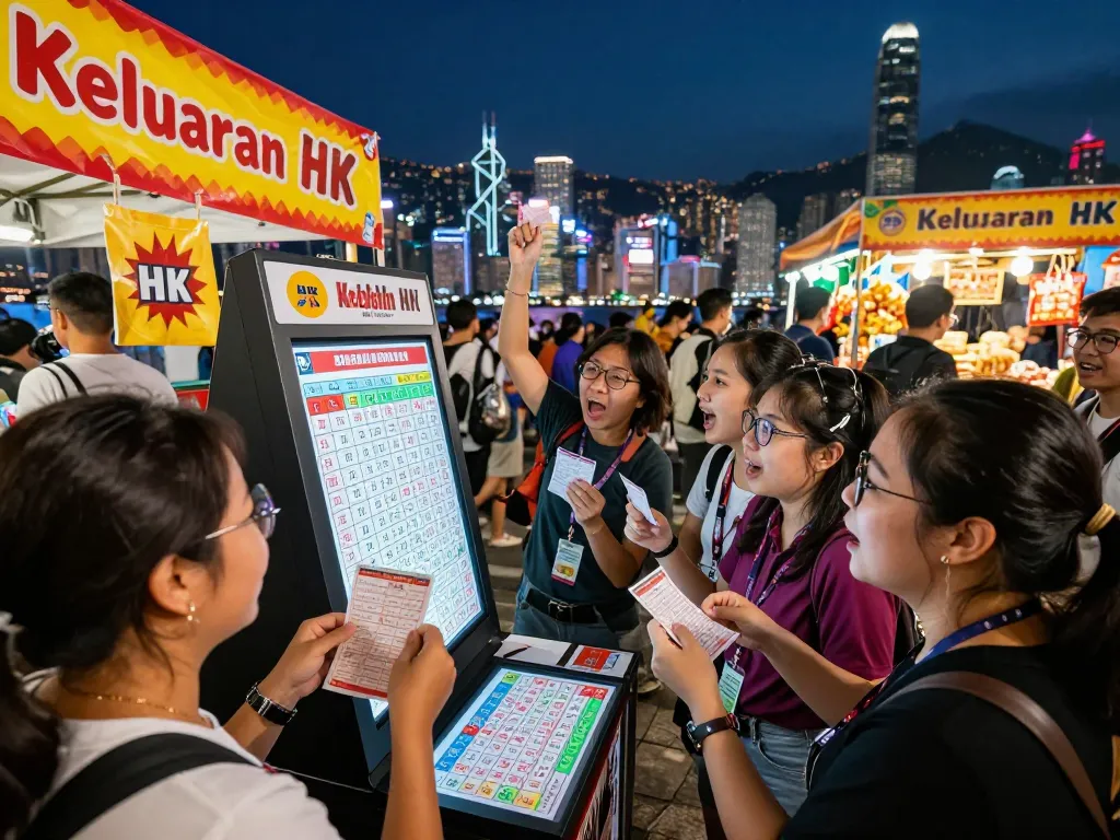 Kerumunan yang bersemangat menyaksikan hasil lotere HK Malam Ini yang diumumkan dalam malam yang meriah di Hong Kong.