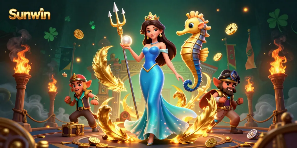 Experience thrilling gameplay at Sunwin with dynamic casino elements featuring vibrant characters and treasures.