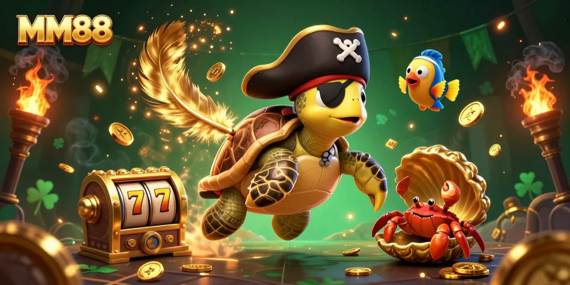 Win big at MM88 with a vibrant 3D illustration showcasing a fun pirate-themed casino adventure.