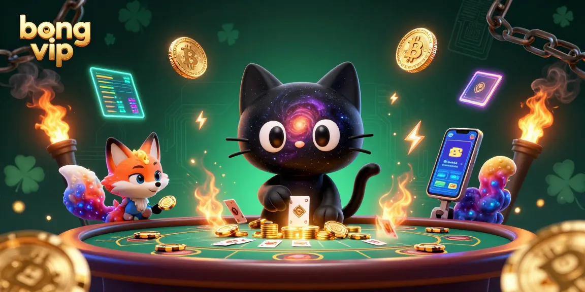 Engage with the cosmic casino scene featuring bong vip brand elements and vibrant 3D characters.