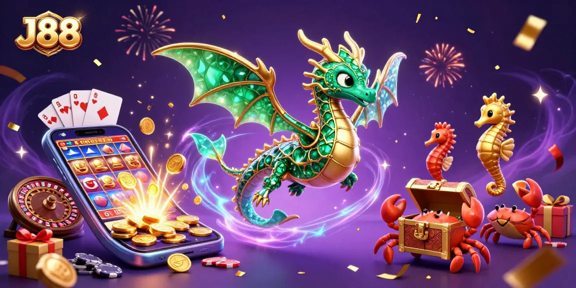 Engage with J88 casino slots featuring a magical sea dragon and vibrant game elements.