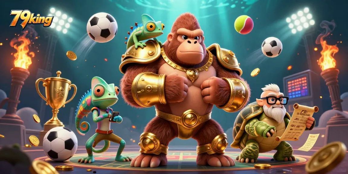 Engage in the thrilling world of 79king as the powerful king gorilla and companions bring excitement to online gambling.