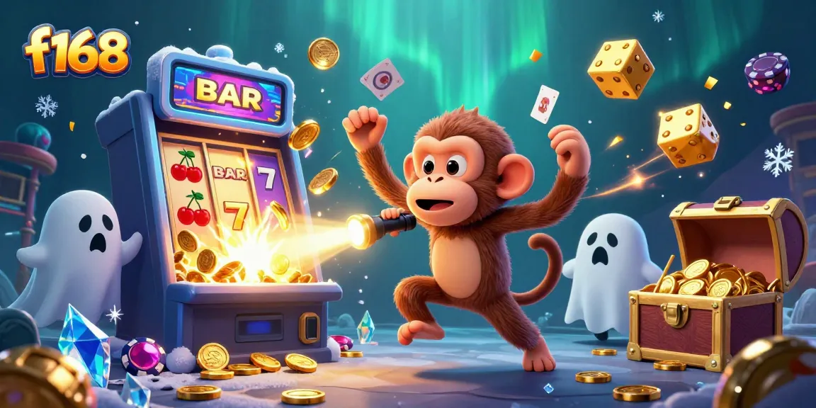 Experience the excitement of f168 in a haunted casino scene with magical coins and games.
